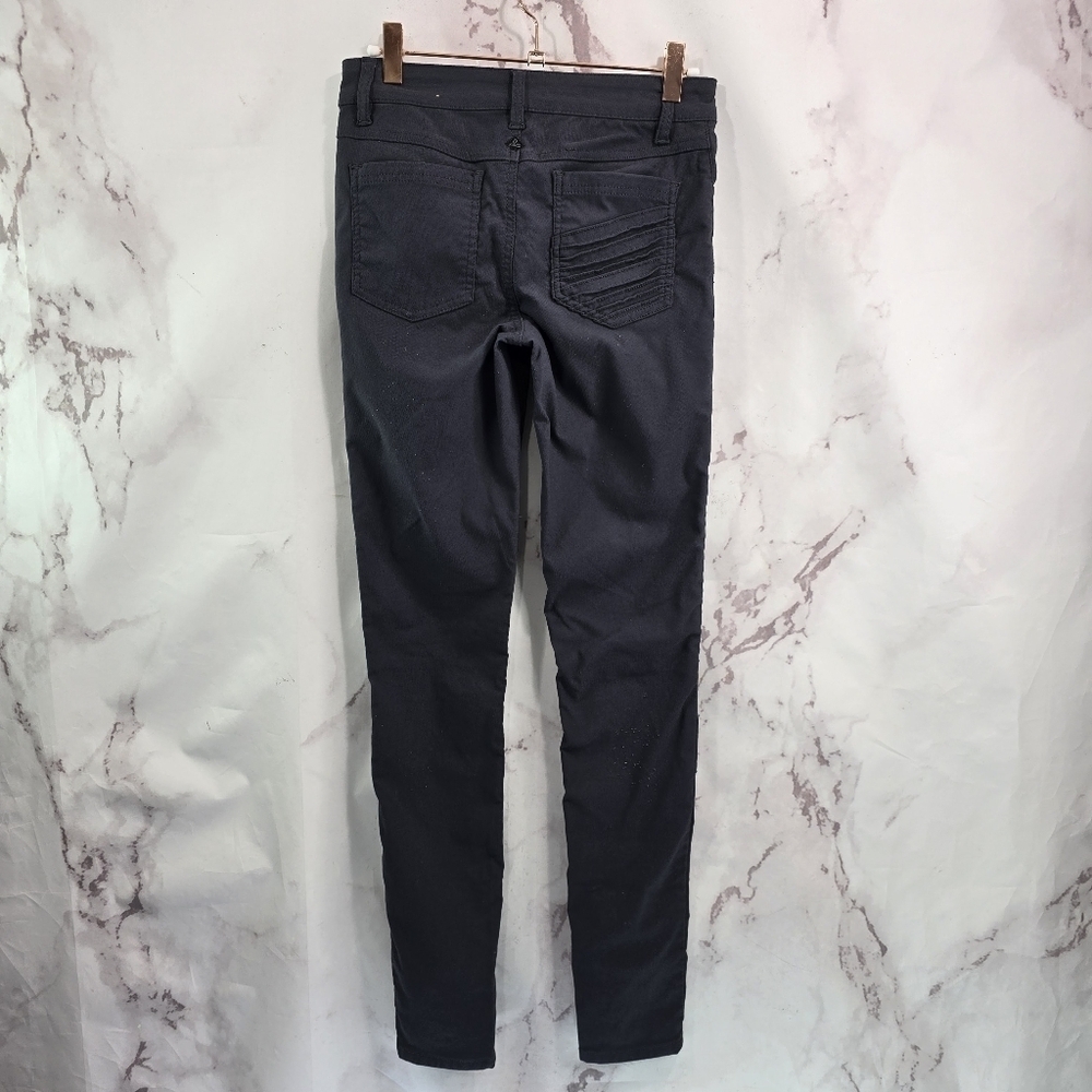 Prana Pants Women 4 27 Dark Gray Black Brenna Nylon Mid Rise Skinny Moto Stretch